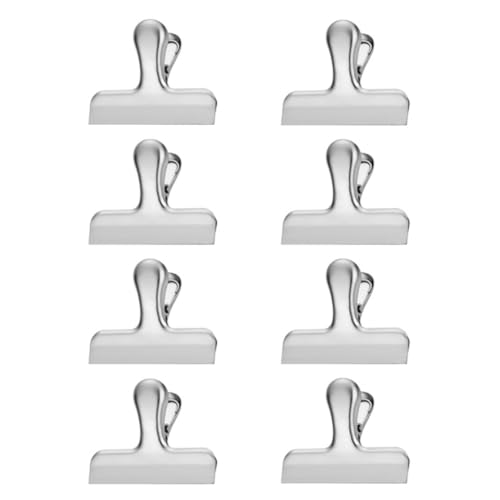 8 x Metall-Scharnierklammern, Edelstahl, Ordner, Papierklemme, Lebensmittelbeutel für Bilder von sodeber
