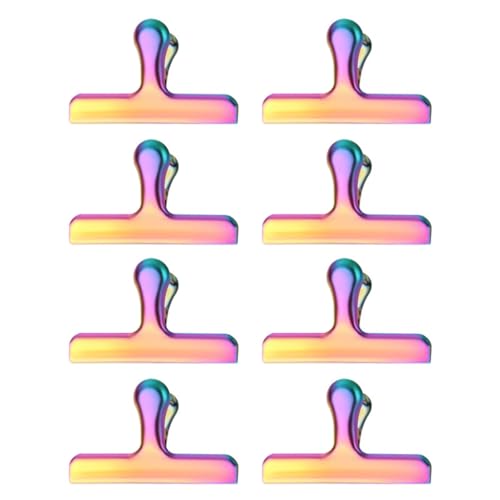 8 x Metall-Scharnierklammern, Edelstahl, Ordner, Papierklemme, Lebensmittelbeutel für Bilder von sodeber
