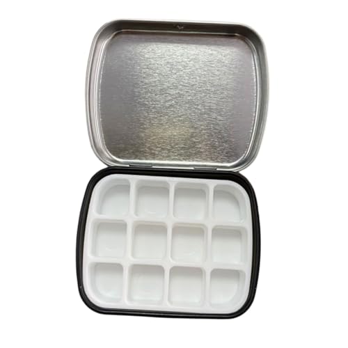 Aquarell-Farbkoffer mit auslaufsicherem Deckel, 12 Mulden, tragbare Metallschale, Reisebox für Aquarell-Farbkoffer mit auslaufsicherem Deckel, 12 Mulden, tragbare Metallschale, Reisebox für von sodeber