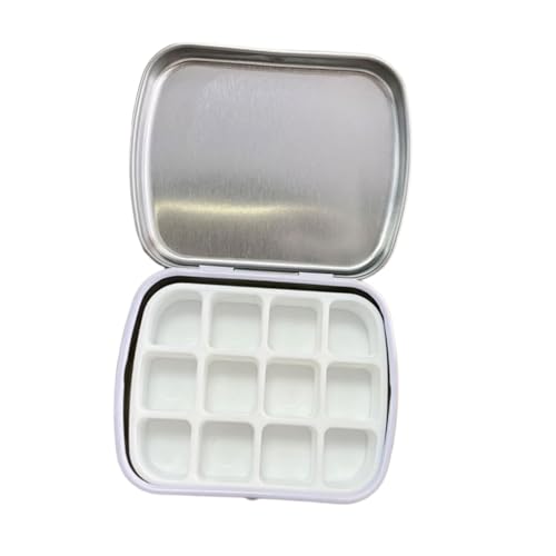 Aquarell-Farbkoffer mit auslaufsicherem Deckel, 12 Mulden, tragbare Metallschale, Reisebox für Aquarell-Farbkoffer mit auslaufsicherem Deckel, 12 Mulden, tragbare Metallschale, Reisebox für von sodeber
