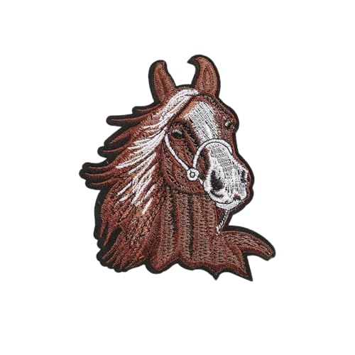 Aufnäher zum Aufbügeln mit Pferdekopf, Tier-Reparaturflicken, Ponys, Stickerei-Flicken für Kleidung, Tasche Aufnäher zum Aufbügeln mit Pferdekopf, Tier-Reparaturflicken, Ponys, Stickerei-Flicken für Kleidung, Tasche von sodeber
