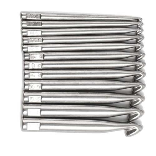 Ergonomische Edelstahl-Häkelnadeln für Erwachsene und Kinder, großes Häkelnadel-Set, große Metall-Häkelnadel für dickes Garn Ergonomische Edelstahl-Häkelnadeln für Erwachsene und Kinder, großes Häkelnadel-Set, große Metall-Häkelnadel für dickes Garn von sodeber