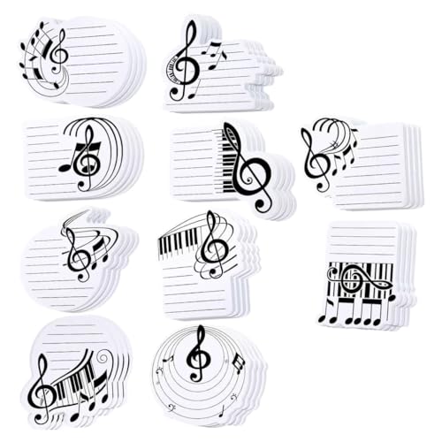 Haftnotiz-Set, selbstklebende Notizblöcke, Musiknotenform, Haftnotizen, 10 Stück von sodeber