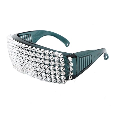 Hiphop Tanz-Sonnenbrille mit Nieten, modische Nietenbrillen, Punk-Stil, Brille für Partys Hiphop Tanz-Sonnenbrille mit Nieten, modische Nietenbrillen, Punk-Stil, Brille für Partys von sodeber
