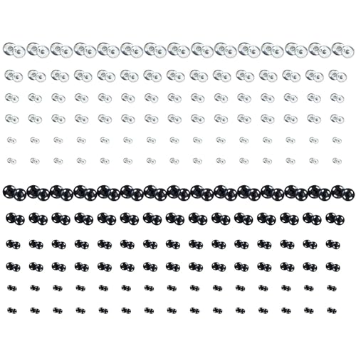Knöpfe zum Aufnähen, 8 mm/10 mm/12 mm/15 mm, für Handtaschen, Jeans, Jacken, Kleidung, Handwerk, 180 Stück Knöpfe zum Aufnähen, 8 mm/10 mm/12 mm/15 mm, für Handtaschen, Jeans, Jacken, Kleidung, Handwerk, 180 Stück von sodeber