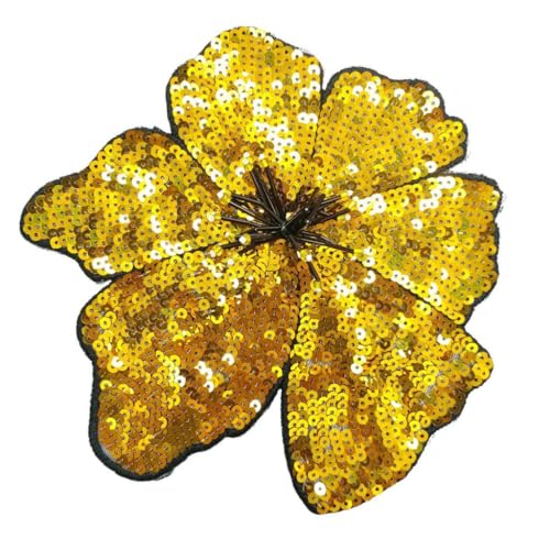 Stickerei-Stoffblumen-Aufnäher mit Pailletten für einfache Anwendung auf verschiedenen Textilien, Handwerk, Kostüm Stickerei-Stoffblumen-Aufnäher mit Pailletten für einfache Anwendung auf verschiedenen Textilien, Handwerk, Kostüm von sodeber