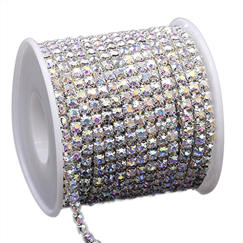 Strassbesatz, Nähen, Dekoration, Schmuck, Hochzeit, Länge: 9 m, Breite: 2 mm, 3,5 mm, Kristall für Strasssteine, schließen Cha Strassbesatz, Nähen, Dekoration, Schmuck, Hochzeit, Länge: 9 m, Breite: 2 mm, 3,5 mm, Kristall für Strasssteine, schließen Cha von sodeber