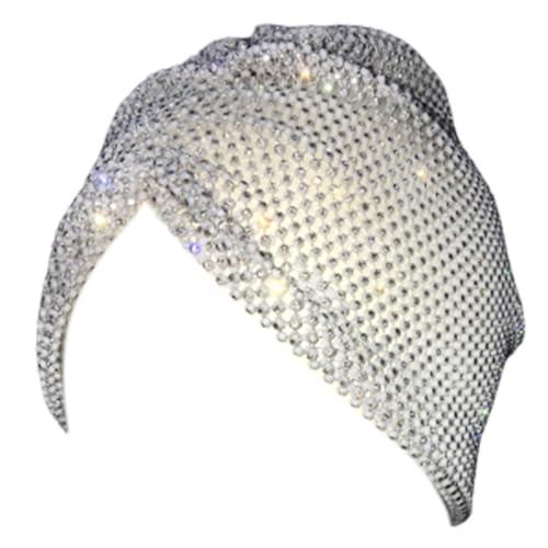 sodeber Glänzender Strass, für Damen, Herren, Teenager, elastischer Turban-Hut, Headwraps für Nachtclub, Halloween, Weihnachten, Party, Netzstoff sodeber Glänzender Strass, für Damen, Herren, Teenager, elastischer Turban-Hut, Headwraps für Nachtclub, Halloween, Weihnachten, Party, Netzstoff von sodeber