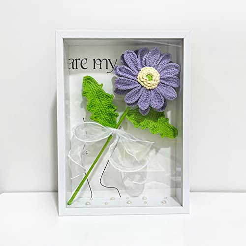 sodeber Häkelblume mit Bilderrahmen, handgefertigt, gestrickter Blumenstrauß, Dekoration, Schreibtisch-Ornamente, Muttertag sodeber Häkelblume mit Bilderrahmen, handgefertigt, gestrickter Blumenstrauß, Dekoration, Schreibtisch-Ornamente, Muttertag von sodeber