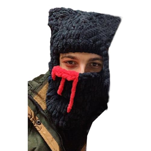 sodeber Mädchen-Ohrmütze, gestrickt, Geschenke, warm, für Erwachsene und Kinder, Chenille-Garn, Halloween, Foto-Requisiten, Stricken von sodeber