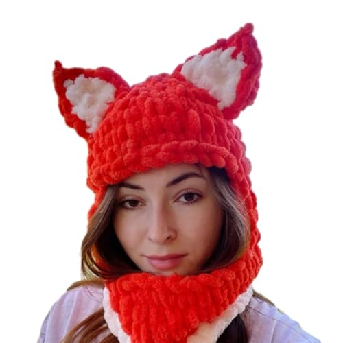 sodeber Mädchen-Ohrmütze, gestrickt, Geschenke, warm, für Erwachsene und Kinder, Chenille-Garn, Halloween, Foto-Requisiten, Stricken sodeber Mädchen-Ohrmütze, gestrickt, Geschenke, warm, für Erwachsene und Kinder, Chenille-Garn, Halloween, Foto-Requisiten, Stricken von sodeber