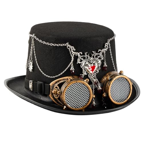 sodeber Punk Styles Wollfilz Zylinder mit industriellen Ausrüstungsdekorationen und austauschbaren Brillen für Halloween sodeber Punk Styles Wollfilz Zylinder mit industriellen Ausrüstungsdekorationen und austauschbaren Brillen für Halloween von sodeber