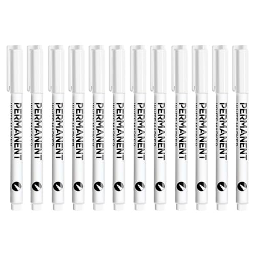 sodeber Set mit 1/12 weißen Lackstiften, 0,2 mm feine Spitze, Permanentmarker, Wasser, schnell trocknender Stoff sodeber Set mit 1/12 weißen Lackstiften, 0,2 mm feine Spitze, Permanentmarker, Wasser, schnell trocknender Stoff von sodeber