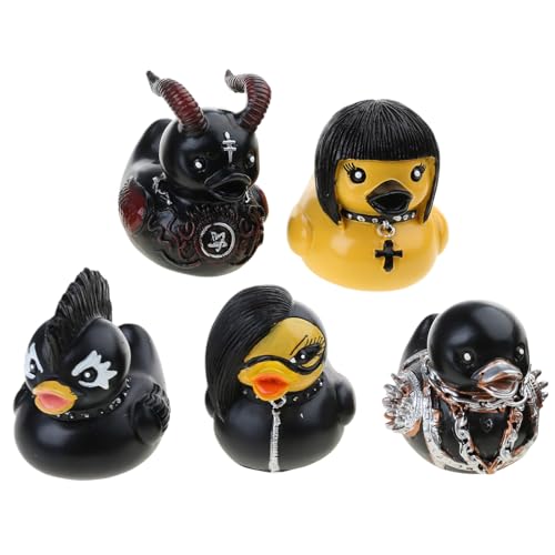 sodeber Set mit 5 alternativen Enten-Figuren Ente Heimdekoration zarte Punk-Enten-Dekore Figuren sodeber Set mit 5 alternativen Enten-Figuren Ente Heimdekoration zarte Punk-Enten-Dekore Figuren von sodeber