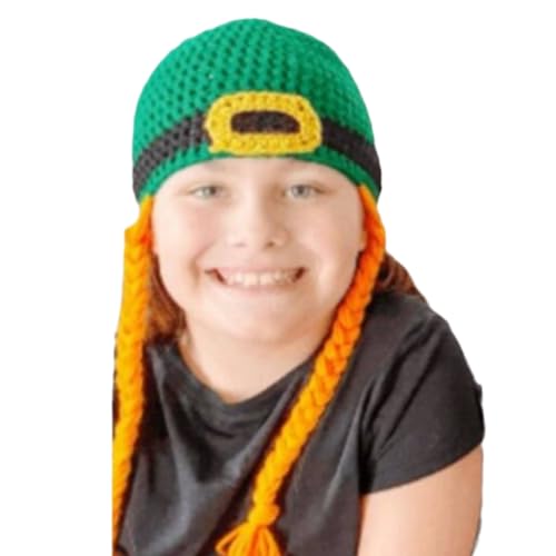 sodeber Strickmütze für StPatrick Day, flache Kappe, Kinderfeiertag, Kopfschmuck, irische Nationalfeier von sodeber