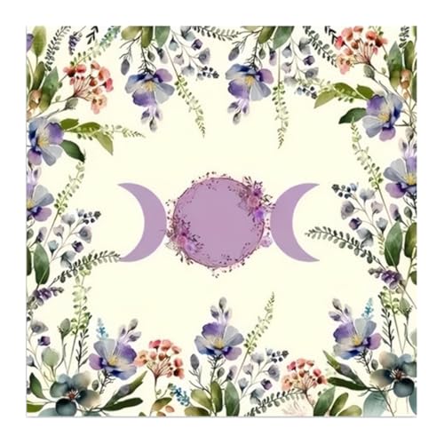 sodeber Tischdecke mit Mond-Blumenmuster, Karte mit Altaren, Wahrsagungen, Tischtapisserie sodeber Tischdecke mit Mond-Blumenmuster, Karte mit Altaren, Wahrsagungen, Tischtapisserie von sodeber