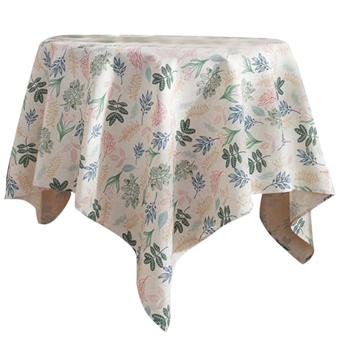sodeber Tischdecke mit grünem Pflanzendruck, Baumwoll-Leinen-Mischgewebe, Tischdekoration für Esszimmer und Wohnzimmer sodeber Tischdecke mit grünem Pflanzendruck, Baumwoll-Leinen-Mischgewebe, Tischdekoration für Esszimmer und Wohnzimmer von sodeber