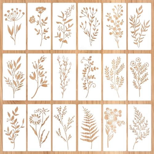 schablonen malen auf Holzplatten,wiederverwendbar schablonen zum malen,blumen schablonen,malschablonen,reusable stencils for painting, schablonen textilgestaltung, auf Platten, Wänden, Möbeln(18) von soitzhoc