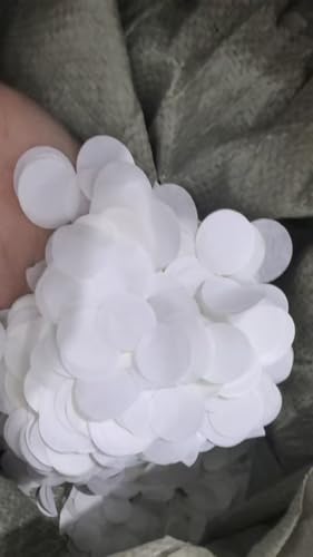 soitzhoc 10000 Stück weiße runde zerfetzte konfetti party (1 Zoll) biologisch abbaubares Papier buntes Konfetti 丨 Hochzeits weiße konfetti bunt, zur Feier von Babypartys,Jubiläen (100g) von soitzhoc