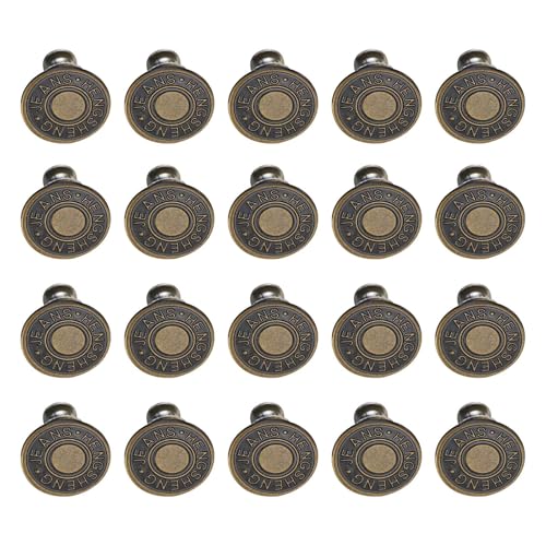 20-teiliges Jeansknopf-Ersatz-Set aus Legierung, Jeansknöpfe, Metallrestaurierung, Jeansknöpfe, Ersatz-Metallknöpfe – langlebig und einfach zu installieren für alle Arten von Denim (Größe: 20) von sojupcal