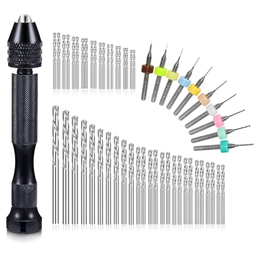 Bohrer-Set, Aluminiumlegierung, Polymerton, Handwerk, DIY-Schmuck, langlebig und präzise gefertigt für alle Ihre DIY-Projekte (Größe 57), 57-teilig von sojupcal