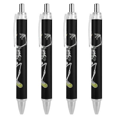 soldwellsd Big Bird Kugelschreiber mit Skelettdruck, einziehbar, feine Spitze, schwarze Tinte, 0,5 mm, Bürobedarf für Damen und Herren von soldwellsd