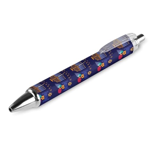 soldwellsd Happy Chanukkah Jüdischer Chanukah-Urlaubs-einziehbarer Kugelschreiber, Schreibkugelschreiber, schwarze Tinte, Kugelschreiber, Geschenke für Studenten, Bürobedarf von soldwellsd
