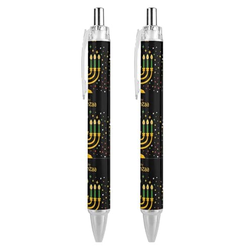 soldwellsd Happy Kwanzaa African Heritage Holiday Druckkugelschreiber Schreibkugelschreiber Schwarze Tinte Kugelschreiber Geschenke für Studenten Büro Schreibwaren von soldwellsd