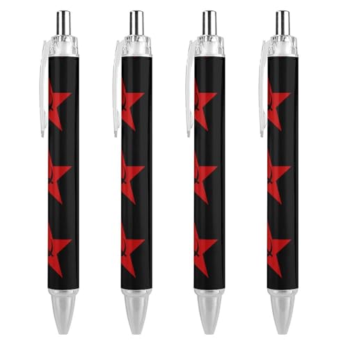 soldwellsd Kugelschreiber mit kommunistischer UdSSR-Druck, für Damen und Herren, 0,5 mm, fein, einziehbar, 4 Stück von soldwellsd