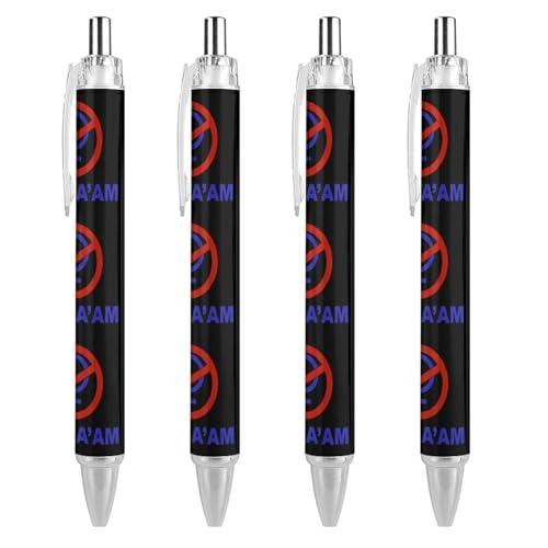 soldwellsd NO MA'AM Kugelschreiber, lustige Parodie-Druckkugelschreiber für Damen und Herren, 0,5 mm, 4 Stück von soldwellsd
