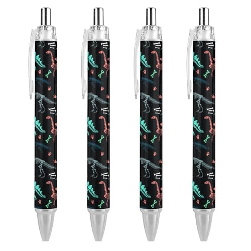 soldwellsd Schwarze Kugelschreiber, Kugelschreiber, glattes Schreiben, Gelschreiber, einziehbar, 0,5 feine Spitze, für Schule, Büro, Dinosaurier-Muster, 4 Stück soldwellsd Schwarze Kugelschreiber, Kugelschreiber, glattes Schreiben, Gelschreiber, einziehbar, 0,5 feine Spitze, für Schule, Büro, Dinosaurier-Muster, 4 Stück von soldwellsd