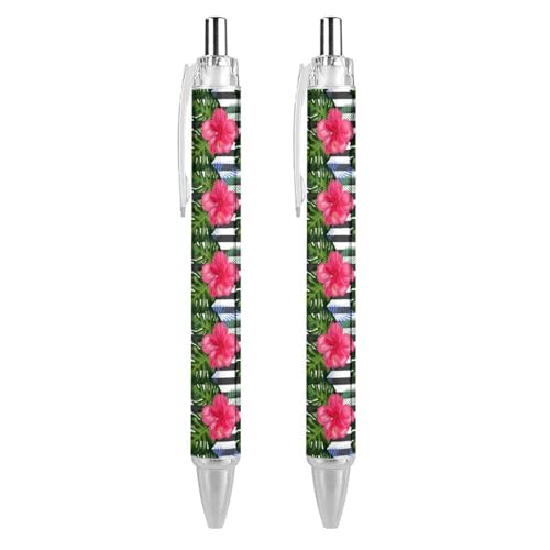 soldwellsd Schwarze Kugelschreiber, Kugelschreiber, glattes Schreiben, Gelschreiber, einziehbar, 0,5 feine Spitze, für Schule, Büro, tropische Blätter, Blumen, Muster, 2 Stück soldwellsd Schwarze Kugelschreiber, Kugelschreiber, glattes Schreiben, Gelschreiber, einziehbar, 0,5 feine Spitze, für Schule, Büro, tropische Blätter, Blumen, Muster, 2 Stück von soldwellsd