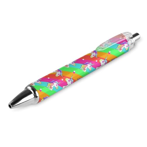 soldwellsd Schwarzer Kugelschreiber, Kugelschreiber, glattes Schreiben, Gelschreiber, einziehbar, 0,5 feine Spitze, für Schule, Büro, Einhörner, Regenbogenmuster, 1 Stück soldwellsd Schwarzer Kugelschreiber, Kugelschreiber, glattes Schreiben, Gelschreiber, einziehbar, 0,5 feine Spitze, für Schule, Büro, Einhörner, Regenbogenmuster, 1 Stück von soldwellsd