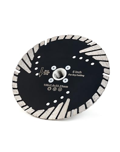 Solidure 150mm Diamanttrennscheibe mit Flansch M14,Turbo Diamant-Trennscheibe für Stein,Beton,Bordstein,Natur- und Kunststein Solidure 150mm Diamanttrennscheibe mit Flansch M14,Turbo Diamant-Trennscheibe für Stein,Beton,Bordstein,Natur- und Kunststein von solidure