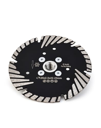 Solidure 5 Zoll Diamanttrennscheibe für Trockenschnitt, Universal Trennscheibe Turbo Diamant Sägeblatt 125mm x M14 für zum Schneiden Schleifen Granit Marmor Beton Fliesen Solidure 5 Zoll Diamanttrennscheibe für Trockenschnitt, Universal Trennscheibe Turbo Diamant Sägeblatt 125mm x M14 für zum Schneiden Schleifen Granit Marmor Beton Fliesen von solidure