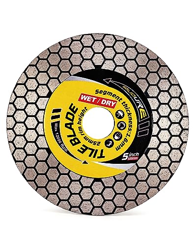 Solidure Diamant-Trennscheibe 125 mm x 1,6 mm x 22,23 mm, Doppelfunktions-Porzellanklinge zum Schneiden und Schleifen von Keramikfliesen, Porzellan, Granit, Marmor Solidure Diamant-Trennscheibe 125 mm x 1,6 mm x 22,23 mm, Doppelfunktions-Porzellanklinge zum Schneiden und Schleifen von Keramikfliesen, Porzellan, Granit, Marmor von solidure