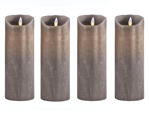 sompex LED Kerzen mit Timerfunktion und flackernder Flamme, taupe ⌀ 8cm, Höhe 23cm, Adventskranz 4er Sets, Weihnachtsdeko, LED Deko (4er Set) von sompex