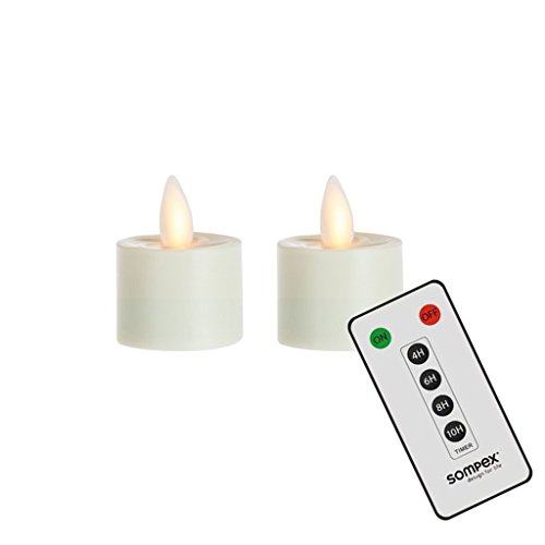 sompex 2er Set Flame LED Teelichter mit Fernbedienung von sompex