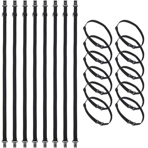 sonlpe, 20 Stück, Schleifen-Clips, verstellbares elastisches Band, für Damen und Kinder mit Rockgürteln, verstellbares Gummiband aus Polyester, schwarz sonlpe, 20 Stück, Schleifen-Clips, verstellbares elastisches Band, für Damen und Kinder mit Rockgürteln, verstellbares Gummiband aus Polyester, schwarz von sonlpe