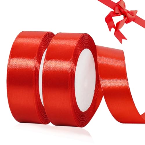 Soodyoow 44 Meters Geschenkband Rot, 2 Rollen Satinband Rot 20mm Breit, Schleifenband Rotes, Rotenes Geschenk Band für Weihnachten Taufe Geburtstag Deko Geschenkverpackung, Hochzeitsdekoration Soodyoow 44 Meters Geschenkband Rot, 2 Rollen Satinband Rot 20mm Breit, Schleifenband Rotes, Rotenes Geschenk Band für Weihnachten Taufe Geburtstag Deko Geschenkverpackung, Hochzeitsdekoration von soodyoow