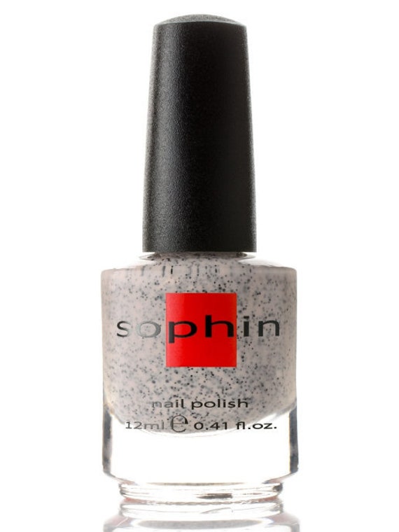 Gesprenkelter Nagellack. Kirsche Und Grau. Raffinierte Maniküre. Ei Steineffekt Nägel. Vegane Kosmetik. Modedesign von sophincosmetics