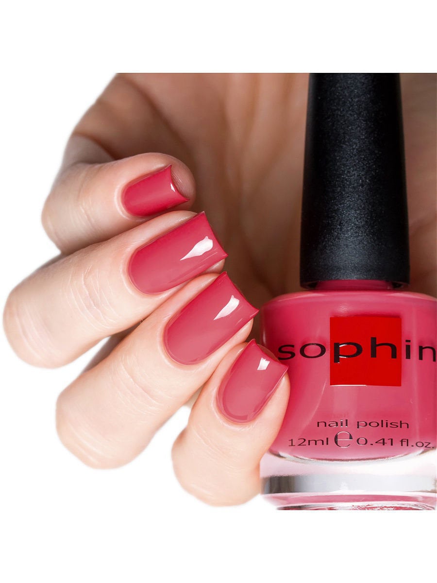 Korallenrosa Nagellack. Sophin 0045. Glatte Glänzende Oberfläche. Schöne Elegante Farbe. Passend Für Jede Jahreszeit. Für Naturnägel. Angesagter Stil von sophincosmetics