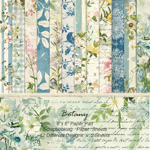 24 Blatt Blumenmuster-Papier, 15,2 x 15,2 cm, Blumen und Pflanzen, Scrapbooking-Zubehör, dekoratives Bastelpapier für selbstgemachte Kartenherstellung, Fotoalbum, Junk-Tagebuch, Dekor 24 Blatt Blumenmuster-Papier, 15,2 x 15,2 cm, Blumen und Pflanzen, Scrapbooking-Zubehör, dekoratives Bastelpapier für selbstgemachte Kartenherstellung, Fotoalbum, Junk-Tagebuch, Dekor von sorkwo