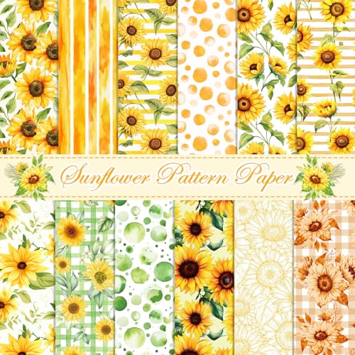sorkwo 24 Blatt Sonnenblumen-Muster, 30 x 30 cm, gemustertes Kartonpapier, Scrapbooking-Zubehör, Papier, Vintage, dekoratives Bastelpapier für selbstgemachte Kartenherstellung, Fotoalbum, sorkwo 24 Blatt Sonnenblumen-Muster, 30 x 30 cm, gemustertes Kartonpapier, Scrapbooking-Zubehör, Papier, Vintage, dekoratives Bastelpapier für selbstgemachte Kartenherstellung, Fotoalbum, von sorkwo