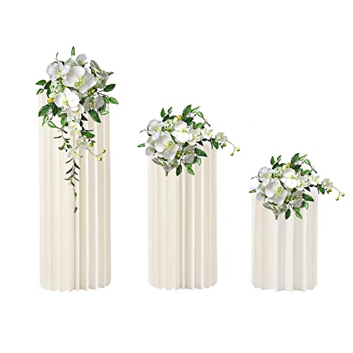 3 Stück Hochzeit Karton Vasen, Blumenständer Display, Hochzeit Mittelstücke, Faltbares Tafelaufsatz Display, für Hochzeit, Party (3 Stück,40+60+80cm,Reguläre Verschlüsselung) von soudesileim