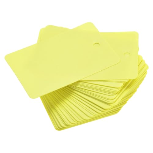 Soulnioi 100 Stück Blanko-Anhänger aus PVC, 4 x 6 cm, mit Ösenlöchern, wasserdichte Kunststoffetiketten für Einzelhandel, Pflanzen, Lagerung und Inventar, Gelb Soulnioi 100 Stück Blanko-Anhänger aus PVC, 4 x 6 cm, mit Ösenlöchern, wasserdichte Kunststoffetiketten für Einzelhandel, Pflanzen, Lagerung und Inventar, Gelb von soulnioi