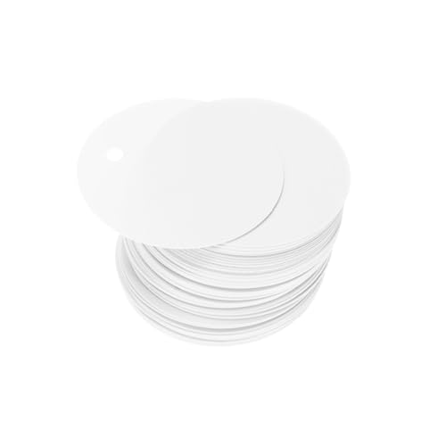 Soulnioi 50 Stück runde Kunststoffanhänger mit Schnur, wasserdicht beschreibbare PVC-Etikettenanhänger, reißfeste Blanko-Hängeetiketten für Geschenkverpackungen, Einzelhandel, Lagerung und Soulnioi 50 Stück runde Kunststoffanhänger mit Schnur, wasserdicht beschreibbare PVC-Etikettenanhänger, reißfeste Blanko-Hängeetiketten für Geschenkverpackungen, Einzelhandel, Lagerung und von soulnioi