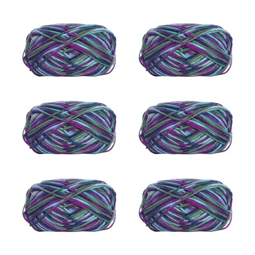 Soulnioi 6 x 5 Stränge, weiches Milch-Baumwollgarn, Handstrickgarn für Puppen, Schals, Hüte, Taschen, Kleidung, Schuhe (22) von soulnioi