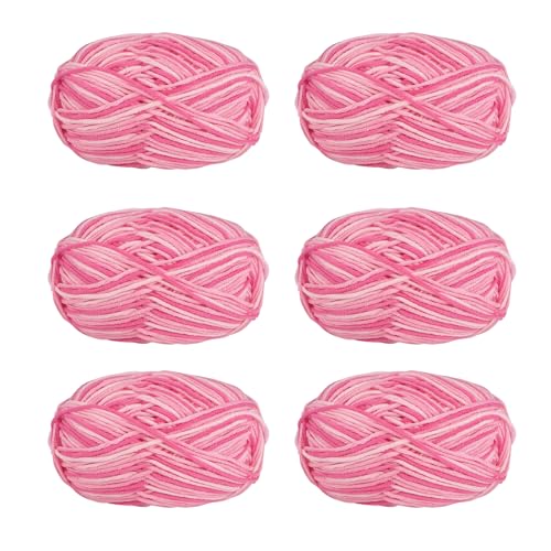 Soulnioi 6 x 5-strängige, weiche Milch-Baumwollgarn, Handstrickgarn für Puppen, Schals, Hüte, Taschen, Kleidung, Schuhe (01) von soulnioi