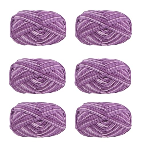Soulnioi 6 x 5-strängige, weiche Milch-Baumwollgarn, Handstrickgarn für Puppen, Schals, Hüte, Taschen, Kleidung, Schuhe (06) von soulnioi